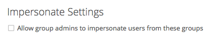 Impersonate App settings