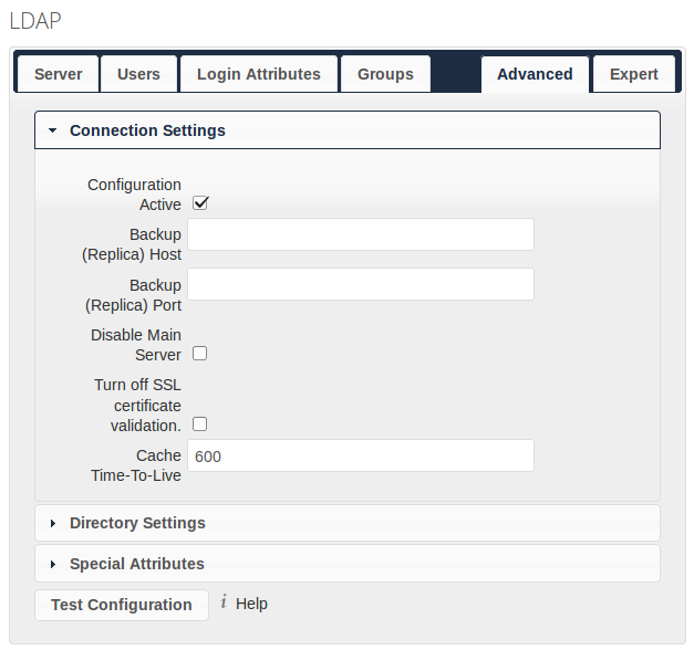 Advanced settings