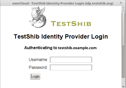 First client login screen.